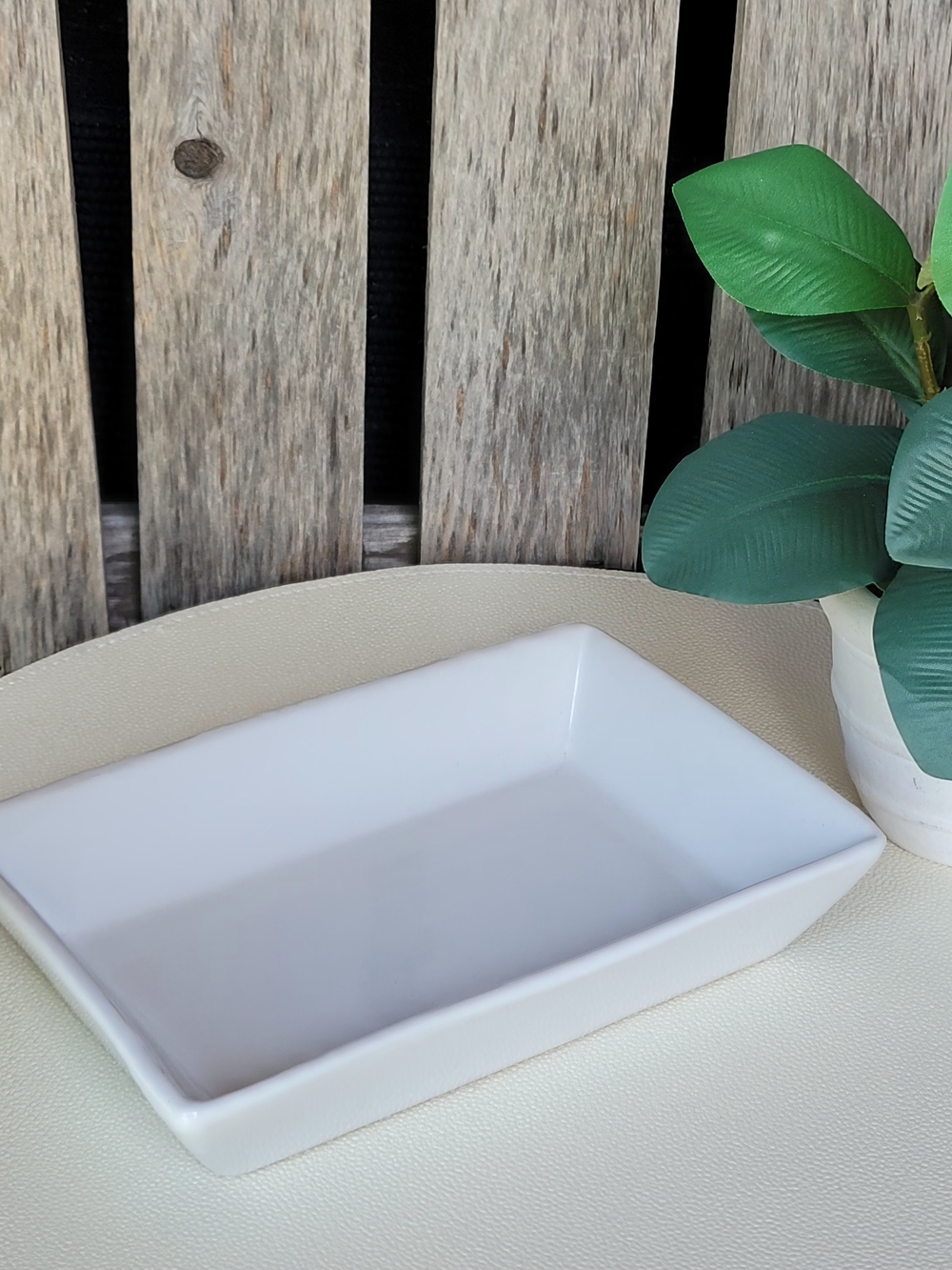 White Rectangular Ceramic Serving Dish - Picture 4 of 5